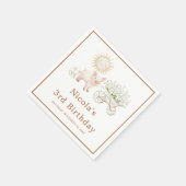 Cute Pig Wheelbarrow Birthday Servet (Hoek)