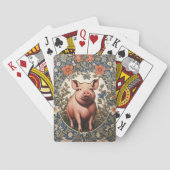 Cute Pig William Morris Inspired Pokerkaarten (Achterkant)