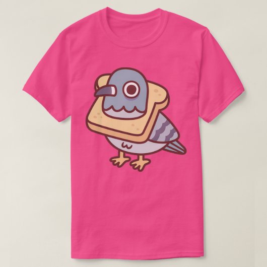 Cute Pigeon with Bread Ketting Funny 1 T-shirt (Design voorkant)