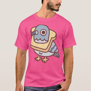 Cute Pigeon with Bread Ketting Funny 1 T-shirt