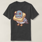 Cute Pigeon with Bread Ketting Funny T-shirt (Design voorkant)