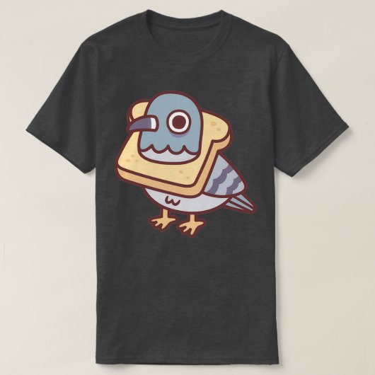 Cute Pigeon with Bread Ketting Funny T-shirt (Design voorkant)