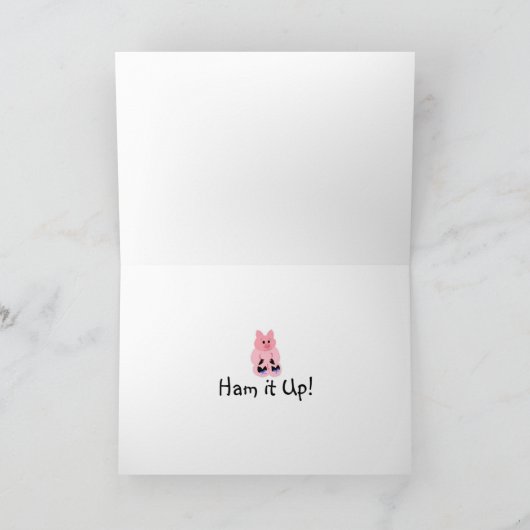 Cute Piggy Birthday Kaart (Binnen)