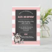 Cute Piggy Birthday Party Invitation Kaart (Staand voorkant)