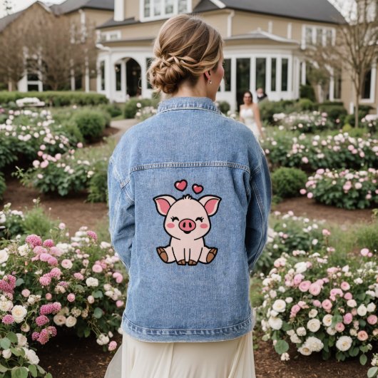 Cute Piggy Denim Jacket (Huwelijk Achterkant)