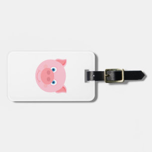 Cute piggy face bagagelabel