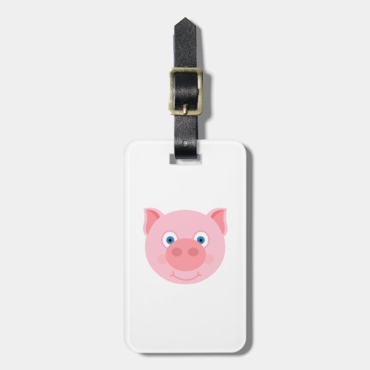 Cute piggy face bagagelabel (Voorkant verticaal)