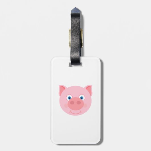 Cute piggy face bagagelabel (Achterkant verticaal)