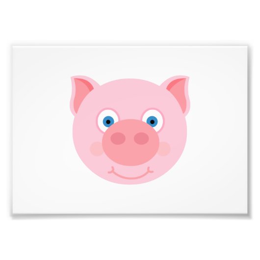 Cute piggy face foto afdruk (Voorkant)