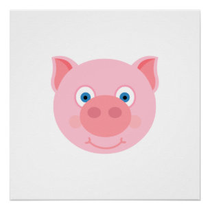 Cute piggy face perfect poster