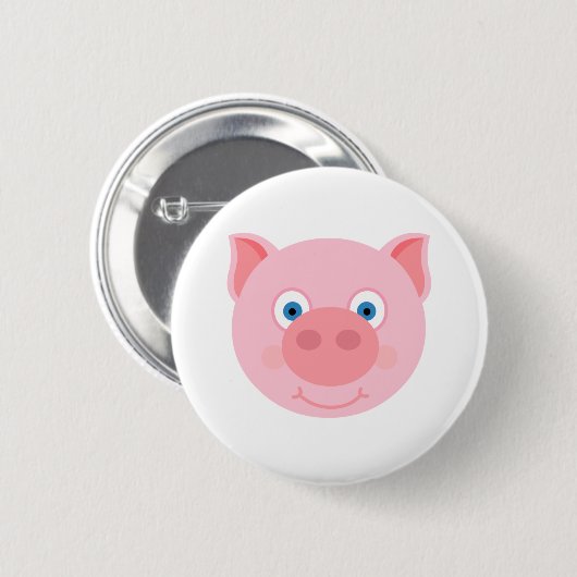 Cute piggy face ronde button 5,7 cm (Voorkant /achterkant)