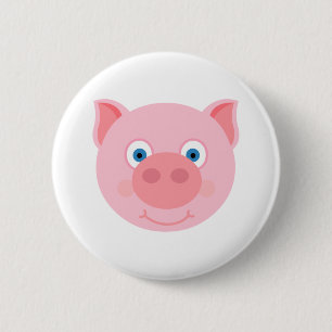 Cute piggy face ronde button 5,7 cm