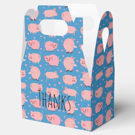 Cute Piggy Gable Favor Box Bedankdoosjes (Geopend)