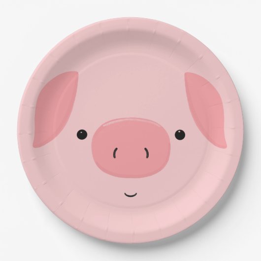 Cute Piggy Papieren Bordje (Voorkant)