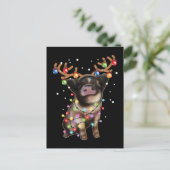 Cute Piggy, Pig Lover Funny Kerstfeestdag Gift Briefkaart (Staand voorkant)