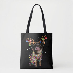 Cute Piggy, Pig Lover Funny Kerstfeestdag Gift Tote Bag