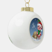 Cute Piggy Santa Keramische Bal Ornament (Links)