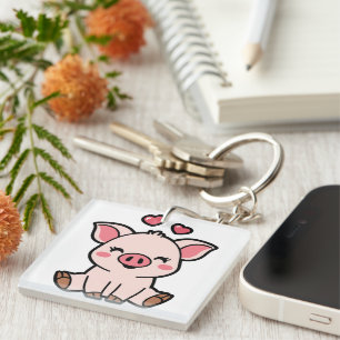 Cute Piggy Sleutelhanger