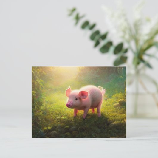Cute Piglet Briefkaart (Staand voorkant)