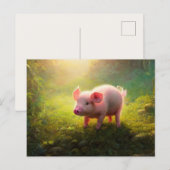 Cute Piglet Briefkaart (Voorkant / Achterkant)