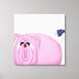 Cute Piglet Chumley and Beauful Friends Canvas Afdruk