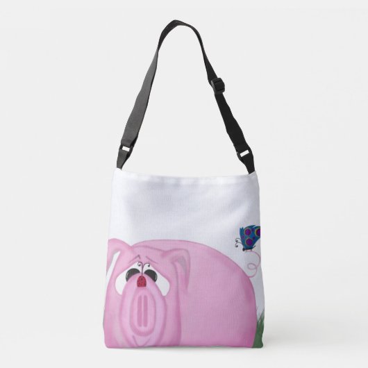 Cute Piglet Chumley and Beauful Friends Crossbody Tas (Achterkant)