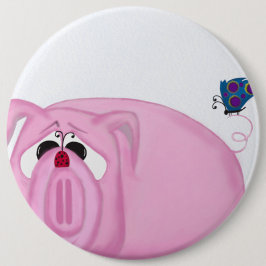 Cute Piglet Chumley and Beauful Friends Ronde Button 6,0 Cm