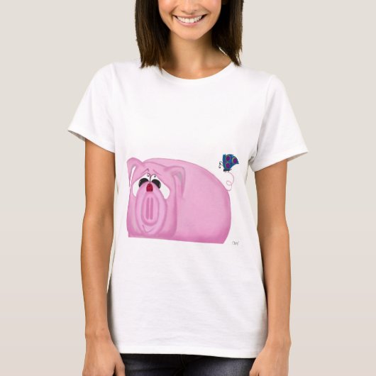 Cute Piglet Chumley and Beauful Friends T-shirt (Voorkant)