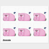 Cute Piglet Chumley and Beauful Friends Vierkante Sticker (Vel)