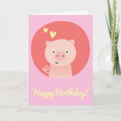 Cute Piglet - Gepersonaliseerde kinderen van zater Kaart (Voorkant)