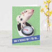 Cute Piglet op een schaal van 1 tot 10 zeemijl Kaa Kaart (Gele Bloem)