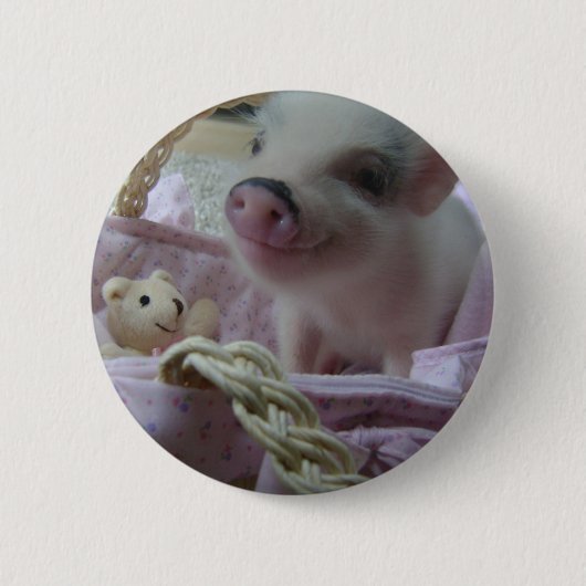 Cute Piglet Ronde Button 5,7 Cm (Voorkant)