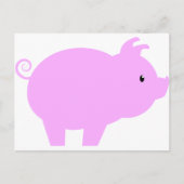 Cute Piglet Silhouette Briefkaart (Voorkant)