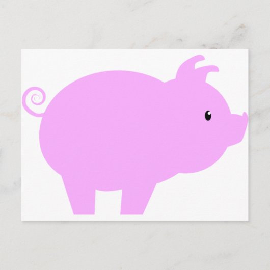 Cute Piglet Silhouette Briefkaart (Voorkant)