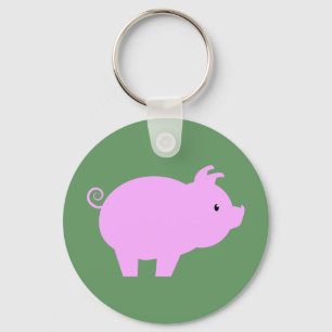 Cute Piglet Silhouette Sleutelhanger