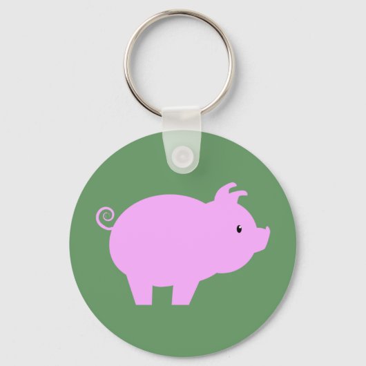 Cute Piglet Silhouette Sleutelhanger (Voorkant)