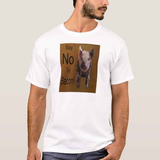 Cute Piglet "Zeg nee tegen Bacon" T-shirt (Voorkant)