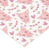 Cute PigPattern met glitter Hearts Tafelkleed (Gekanteld)