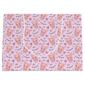 Cute Pigs and Hearts Gift Bag Groot Cadeauzakje (Voorkant)