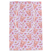Cute Pigs and Hearts Gift Bag Medium Cadeauzakje (Voorkant)