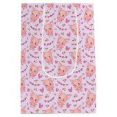 Cute Pigs and Hearts Gift Bag Medium Cadeauzakje (Achterkant)