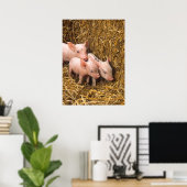 Cute Pigs Poster (Thuiskantoor)