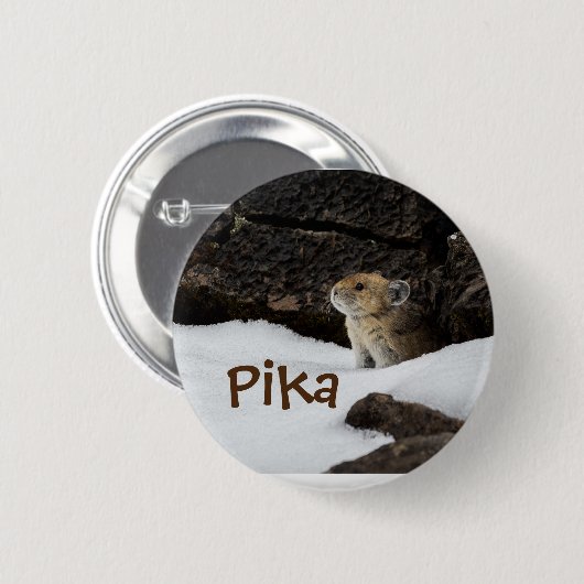 Cute Pika in de sneeuwfoto Ronde Button 5,7 Cm (Voorkant /achterkant)