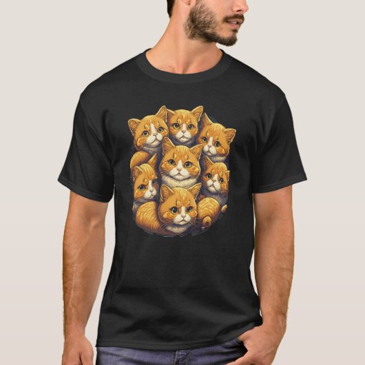 Cute Pile of Cats and Kittens T-shirt (Voorkant)