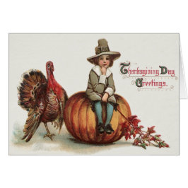 Cute Pilgrim Turkey Pumpkin Fall Leaves