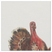 Cute Pilgrim Turkey Pumpkin Fall Leaves Stof (Close Up)