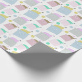 Cute Pillow Cats Illustration Pattern Cadeaupapier (Hoek)