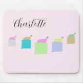 Cute Pillow Cats Illustrmed Monogrammed Muismat (Voorkant)