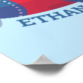 Cute Piloot Propeller Vliegtuig Jongens Muur Kamer Poster (Hoek)