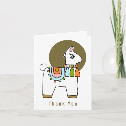 Cute pinata llama baby shower bedankt je kaart (Voorkant)